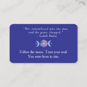 Paarse Godin Rising Visitekaartje (Achterkant)