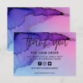 Paarse Gold Abstracte Waterverf Media invoegen (Voorkant / Achterkant)