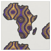 Paarse Gold Africa Map Stof (Close Up)