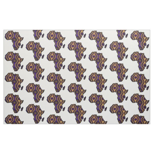 Paarse Gold Africa Map Stof (Fat Quarter)