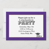 Paarse & Gold Afstuderen uitnodiging, Matte 5 x 7  Kaart (Achterkant)