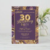Paarse Gold Agaat Verrassing 30e Verjaardagsfeest Kaart (Staand voorkant)