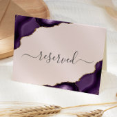 Paarse Gold Agate Blush Reserved Wedding Place Kaart