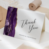 Paarse Gold Agate Script Wedding Bedankt Card Kaart
