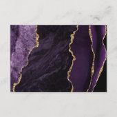 Paarse Gold Agate Script Wedding Details Informatiekaartje (Achterkant)