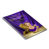 Paarse Gold Ballerina Baby shower Gastenboek Notitieboek (Rechterzijde)