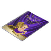 Paarse Gold Ballerina Baby shower Gastenboek Notitieboek (Linkerzijde)