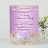 Paarse Gold Bauble Friendsmas kerstfeest Kaart (Staand voorkant)