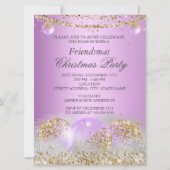 Paarse Gold Bauble Friendsmas kerstfeest Kaart (Voorkant)