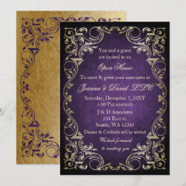 Paarse Gold Business Corporate Party Kaart
