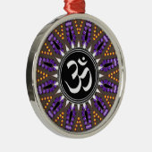 Paarse Gold Earth OM Mandala Metalen Ornament (Rechts)