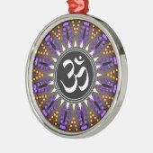 Paarse Gold Earth OM Mandala Metalen Ornament (Links)