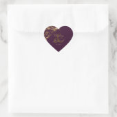 Paarse. Gold Floral Damask Script Wedding Hart Sticker (Tas)