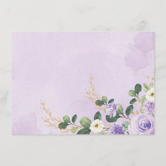 Paarse Gold Floral Elephant Books for Baby Girl Informatiekaartje (Achterkant)