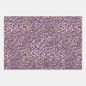 Paarse Gold Glam Leopard Print Inpakpapier Vel (Voorkant 3)
