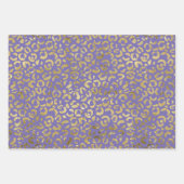 Paarse Gold Glam Leopard Print Inpakpapier Vel (Voorkant)