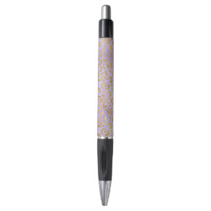 Paarse Gold Glam Leopard Print Pen