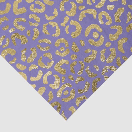 Paarse Gold Glam Leopard Print Tissuepapier (Detail)