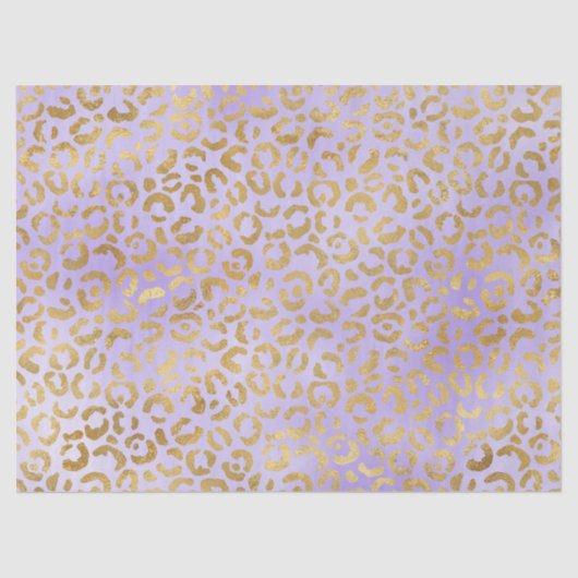 Paarse Gold Glam Leopard Print Tissuepapier (Voorkant)