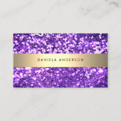 Paarse Gold & Glitter Luxury Glam QR-code Visitekaartje (Voorkant)