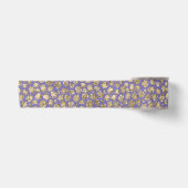 Paarse Gold Glitz Sparkle Leopard Print Satijnen Lint (Voorkant)