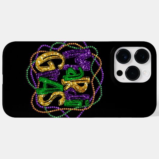 PAARSE GOLD GREEN MARDI GRAS BEADS Case-Mate iPhone CASE (Achterkant (horizontaal))
