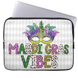 PAARSE GOLD GREEN MARDI GRAS VIBES LAPTOP SLEEVE