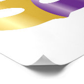 Paarse Gold Happy Purim en masker Poster (Hoek)