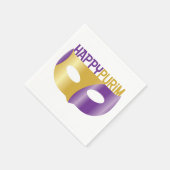 Paarse Gold Happy Purim en masker Servet (Hoek)