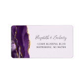 Paarse Gold Lavender Wedding RSVP-zelfadres Etiket (Voorkant)