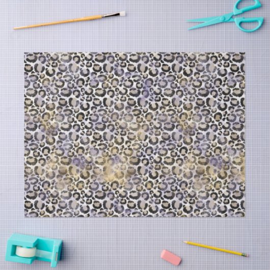 Paarse Gold Leopard-printer Tissuepapier (Craft)
