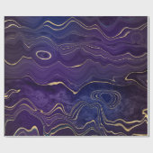 PAARSE GOLD MARBLE BIRTHDAY WEDDING WRAP CADEAUPAPIER (Vlak)