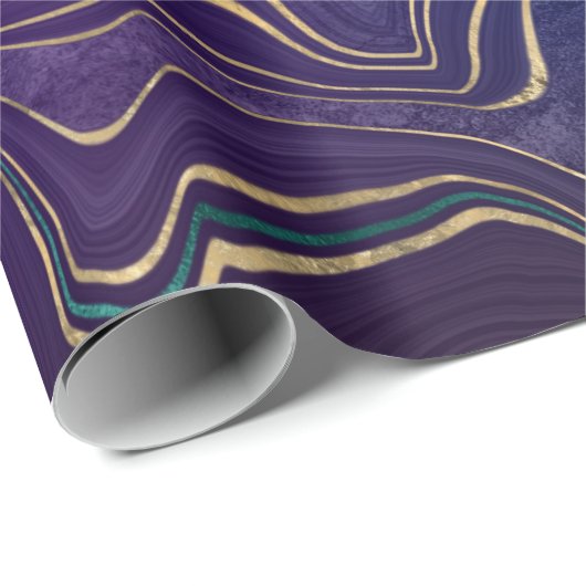 PAARSE GOLD MARBLE BIRTHDAY WEDDING WRAP CADEAUPAPIER (Rol Hoek)