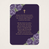 Paarse Gold Memorial Funeral Prayer Kaart (Achterkant)