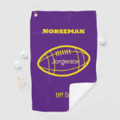 Paarse Gold Norseman Custom Uff Da Golfhanddoek (Insitu)