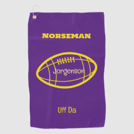 Paarse Gold Norseman Custom Uff Da Golfhanddoek