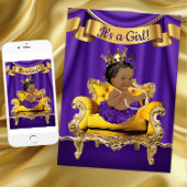 Paarse Gold Princess Baby Shower-uitvindingen Kaart