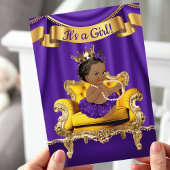 Paarse Gold Princess Baby Shower-uitvindingen Kaart
