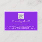 Paarse Gold Quality Nails Script QR Code Logo Visitekaartje (Achterkant)
