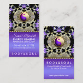 Paarse Gold Reflection Mandala Holistic Healing Visitekaartje (Voorkant / Achterkant)