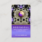 Paarse Gold Reflection Mandala Holistic Healing Visitekaartje (Achterkant)