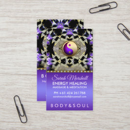 Paarse Gold Reflection Mandala Holistic Healing Visitekaartje
