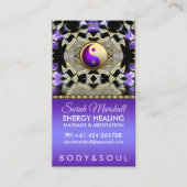 Paarse Gold Reflection Mandala Holistic Healing Visitekaartje (Voorkant)