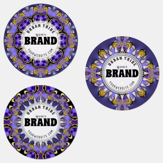 Paarse Gold Royal Gothic Steampunk Alt Brand Labels (Groep)