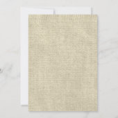 Paarse Gold Rustic Burlap Bridal Shower Kaart (Achterkant)