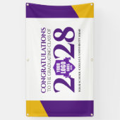 Paarse Gold School College Graduating Class Spandoek (Verticaal)