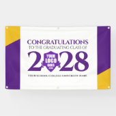 Paarse Gold School College Graduating Class Spandoek (Horizontaal)