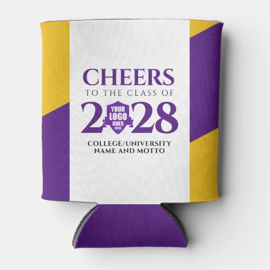 Paarse Gold School College University Afstuderen Blikjeskoeler (Voorkant)