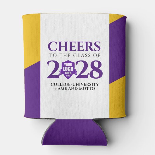 Paarse Gold School College University Afstuderen Blikjeskoeler (Achterkant)