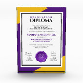 Paarse Gold School College University Afstuderen Fotoblokken (Voorkant)